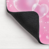Pink Bubble Hearts Niedlich Girly 90er Jahre Style Mousepad (Ecke)