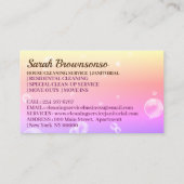 Pink Bubble Janitorial House Reinigungsservice Visitenkarte (Rückseite)