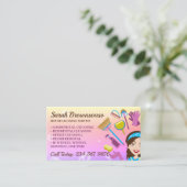 Pink Bubble Janitorial House Reinigungsservice Visitenkarte (Stehend Vorderseite)