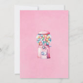 Pink Bubblegum Candy Birthday Girl Einladung (Rückseite)