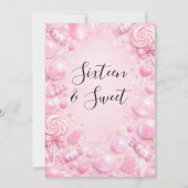 Pink Bubblegum Dream Candy Sweet 16 Celebration   Einladung (Rückseite)