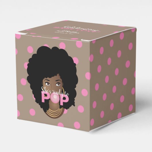 Pink Bubblegum, Polka Dot | Sie ist bereit zum Pop Geschenkschachtel (Vorderseite)