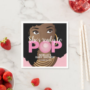 Pink Bubblegum Sie ist bereit zum Pop Serviette