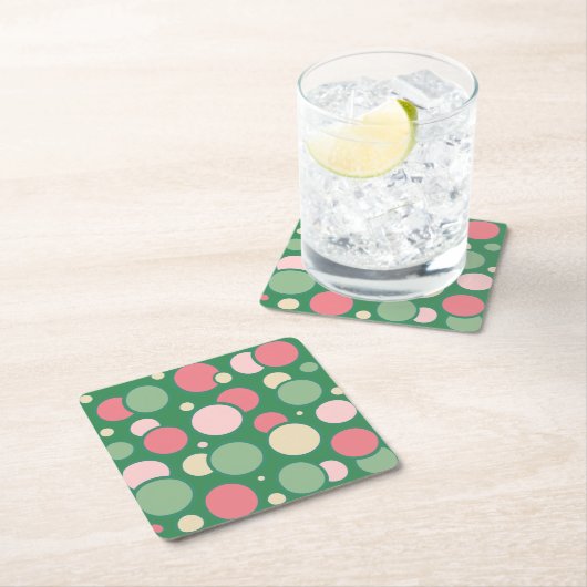 Pink Bubbles Coaster Rechteckiger Pappuntersetzer (Vor Ort)