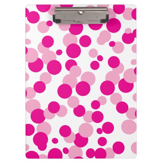 Pink Bubbles Confetti Muster Clipboard Klemmbrett (Vorderseite)