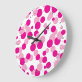 Pink Bubbles Confetti Muster Wall Clock Große Wanduhr (Winkel)