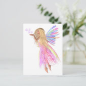 Pink Bubbles Fairy Postkarte (Stehend Vorderseite)