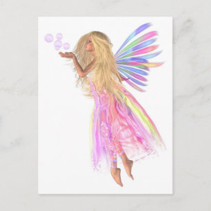 Pink Bubbles Fairy Postkarte
