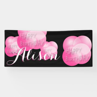 Pink Bubbles wiederholen Happy Birthday Banner