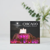 Pink Buckingham Fountain Chicago Postcard Postkarte (Stehend Vorderseite)