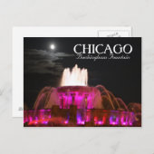 Pink Buckingham Fountain Chicago Postcard Postkarte (Vorne/Hinten)