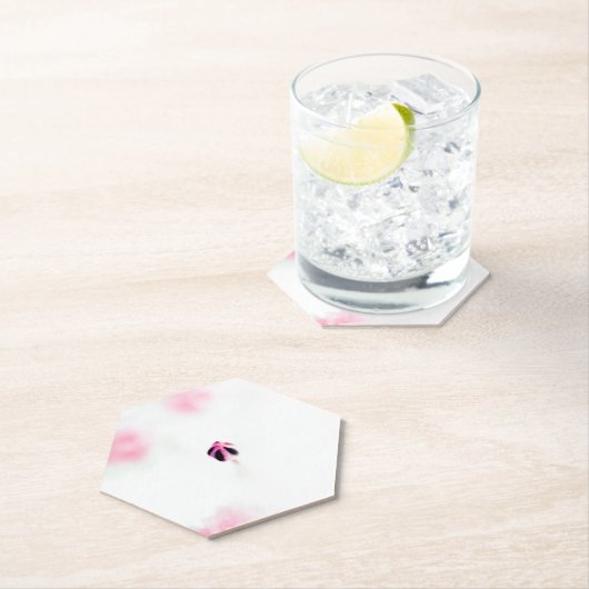 Pink Bud Floral Paper Untersetzer (Vor Ort)