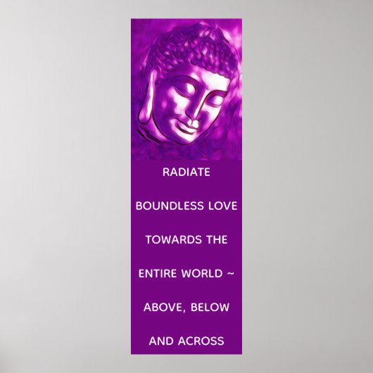 Pink Buddha Portrait Liebe Zitat oder Text Poster (Vorne)