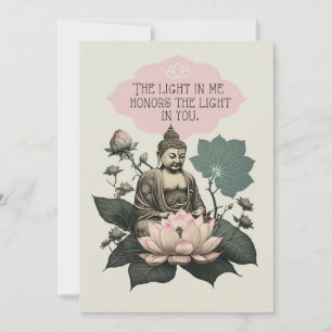 Pink Buddha und Blume Friend Card Feiertagskarte