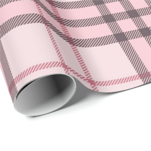 Pink Buffalo Kariert Gingham Geschenkpapier (Rolleneckpunkt)