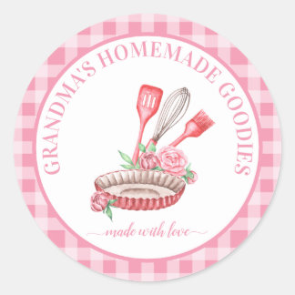 Pink Buffalo Karo Küche Geschirr Pie Plate Geschen Runder Aufkleber