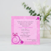 Pink Bugs Coupels Kinderdusche Einladung (Stehend Vorderseite)