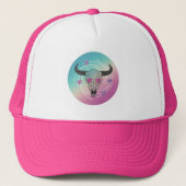 Pink Bull Skull Hat 💖 💀 Truckerkappe (Vorderseite)