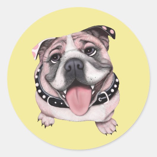 Pink Bulldog Custom Stickers (Vorderseite)