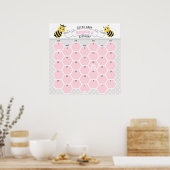 Pink Bumble Bee Baby Birthday Predictionary Calend Poster (Küche)