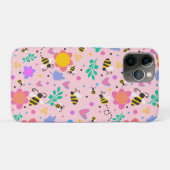 Pink Bumblebee Inspirivity Niedlich Girly Blume Case-Mate iPhone Hülle (Rückseite (Horizontal))