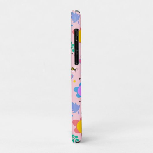 Pink Bumblebee Inspirivity Niedlich Girly Blume Case-Mate iPhone Hülle (Hinten/Links)