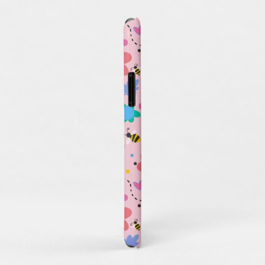 Pink Bumblebee Inspirivity Niedlich Girly Blume Case-Mate iPhone Hülle (Hinten/Rechts)