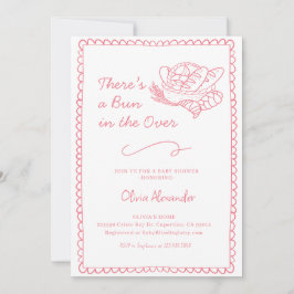 Pink Bun in the Oven Baby Shower Einladung