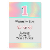 Pink Bunco #1 Table Card Tischnummer (Rückseite)