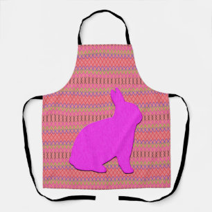 Pink Bunny Abstrakt Strip Pink Osterskarte Apr Schürze