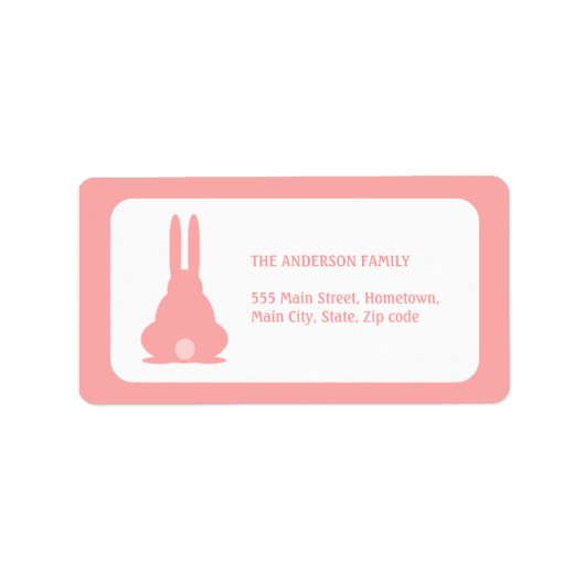 Pink Bunny Adressaufkleber (Vorne)