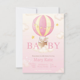 Pink Bunny Baby Dusche Einladung