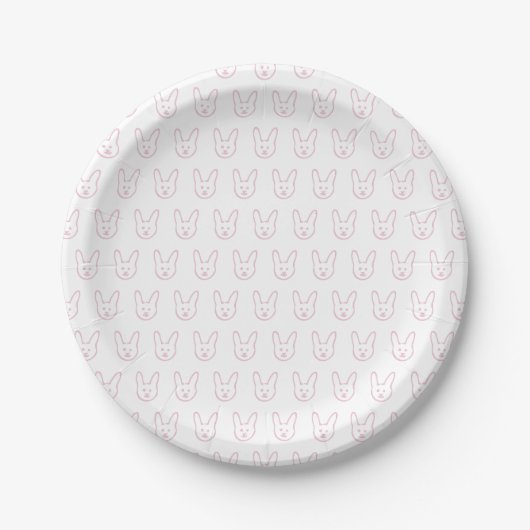 Pink Bunny Baby Dusche Pappteller (Vorderseite)