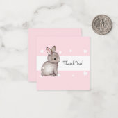 Pink Bunny Baby Dusche Vielen Dank Anmerkung Karte (Vorderseite/Rückseite Beispiel)