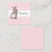 Pink Bunny Baby Dusche Vielen Dank Anmerkung Karte (Vorne/Hinten)