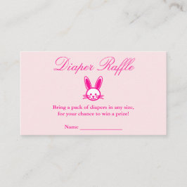 Pink Bunny Baby Dusche Windeln Raffle Begleitkarte