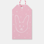 Pink Bunny Baby Duwer Gefallen Geschenketiketten Geschenkanhänger (Rückseite)