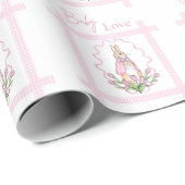Pink Bunny Baby Liebe Babydusche Geschenkpapier (Rolleneckpunkt)