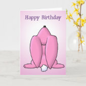 Pink Bunny Birthday Karte (Gelbe Blume)