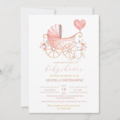 Pink Bunny | Cradle Girl Baby Shooting Party Einladung (Vorderseite)