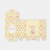 Pink Bunny & Egg Pattern Yellow Kids Birthday Geschenkschachtel (Ungefaltet)