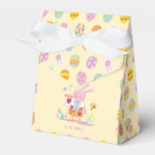 Pink Bunny & Egg Pattern Yellow Kids Birthday Geschenkschachtel (Vorderseite)