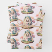 Pink Bunny & Egg Shaped House Kawaii Style Geschenkpapier Set (Beispiel)