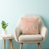 Pink Bunny Floral Baby Girl Personalisiertes Kinde Kissen (Stuhl )