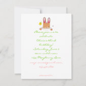 Pink-Bunny-Geburtstag einladen Einladung (Rückseite)