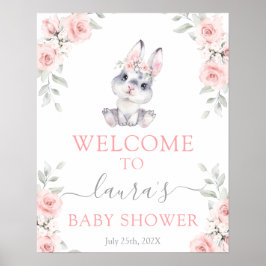 Pink Bunny Girl Begrüßungszeichen Poster