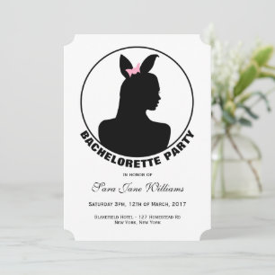 Pink Bunny Girl Junggeselinnen-Abschied Einladung