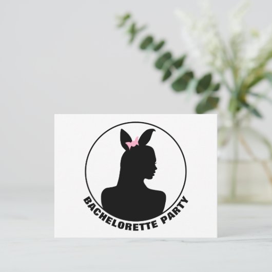 Pink Bunny Girl Junggeselinnen-Abschied Einladung (Stehend Vorderseite)