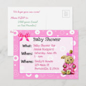 Pink Bunny Girl's Baby Shower Einladung (Vorne/Hinten)