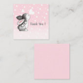 Pink Bunny Herz Konfetti vielen Dank Notizkarten Mitteilungskarte (Vorne/Hinten)